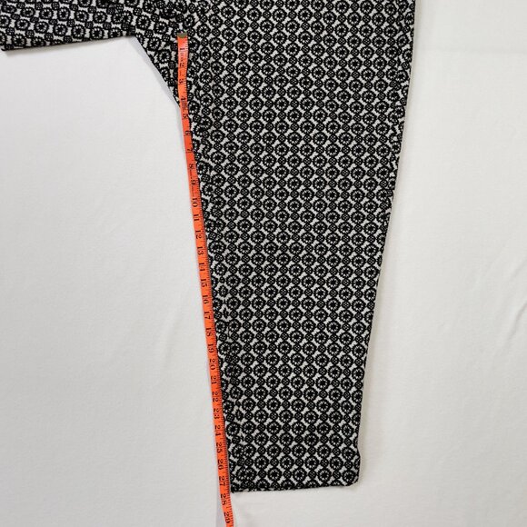 Lane Bryant Lena Patterned Ankle Pant Black White Wrinkle Resistant Knit Size 24 - Picture 10 of 14